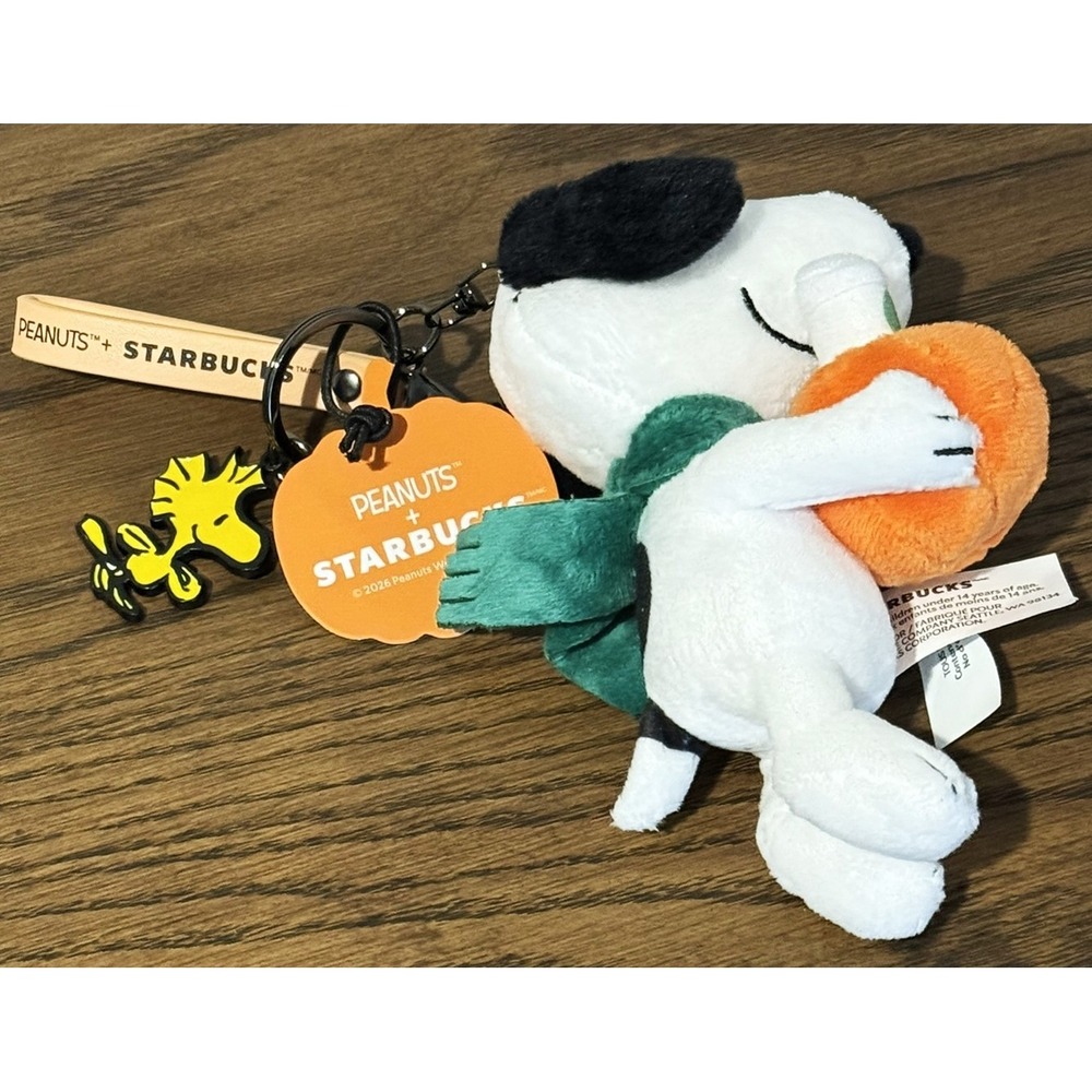 Peanuts + Starbucks Snoopy Plush Bag Charm Great Pumpkin Woodstock 2026 NEW